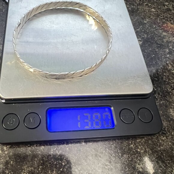 Mexico Sterling Silver Twisted Rope Bangle Bracelet Size 7.75 0.25" wide 13.8g - Picture 7 of 7